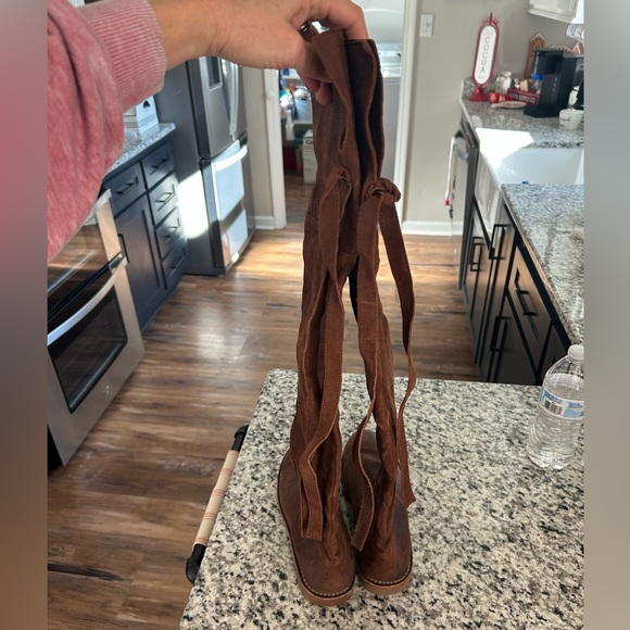 Frye Celia over-the-knee Leather boots in brown size 6.5 - Picture 3 of 16